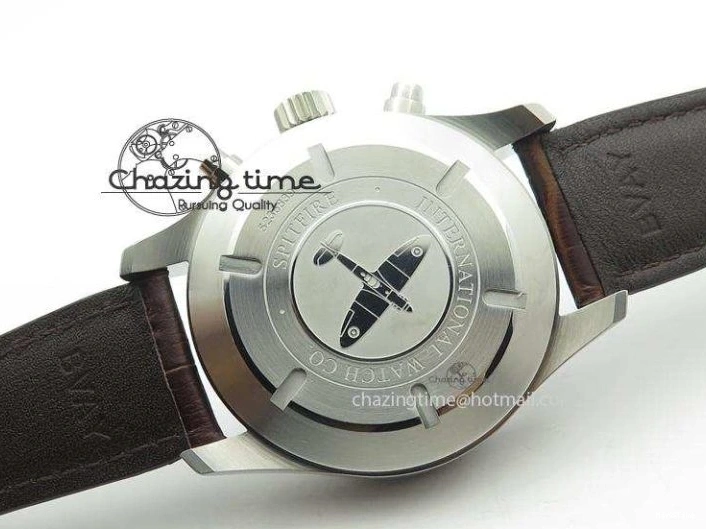 MIROTIME 0204 Cozy Pilot Chrono SS IW387802 V6F 1:1 Best Edition On Brown Leather Strap A 7323